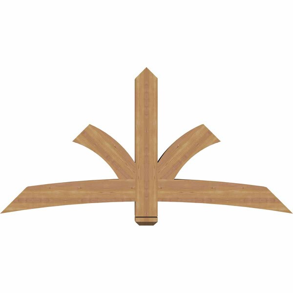 Ekena Millwork Davenport Timber Gable Bracket, Western Red Cedar, 72"W x 36"H x 5 1/2"D x 5 1/2"F, 12/12 Pitch GBW072X36X0606DAV00SWR - main